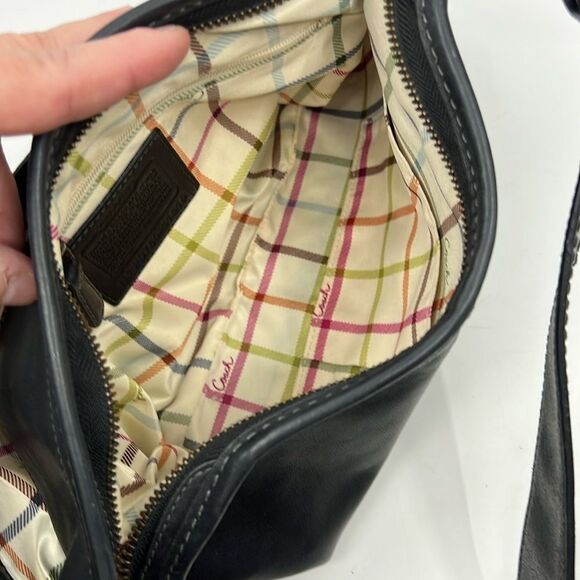 Coach Bleecker Hobo 11416 Black Glove-Tanned Leather Shoulder Bag Y2K Tattersall - Picture 10 of 17